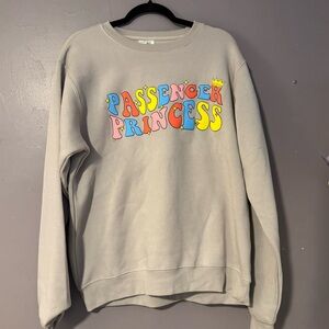 Passenger Princess | Crew Neck | Grey | Medium | Sweatshirt | New with Tags